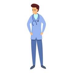 Stethoscope doctor nursing home icon. Cartoon of stethoscope doctor nursing home vector icon for web design isolated on white background