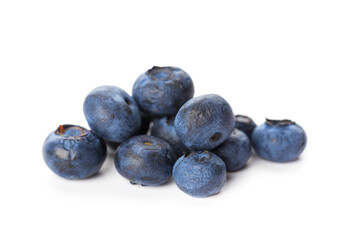 heap of blueberries isolated on white background