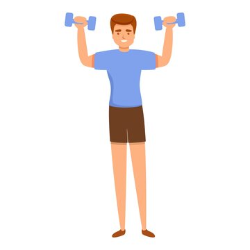 Home training dumbbell exercise icon. Cartoon of home training dumbbell exercise vector icon for web design isolated on white background