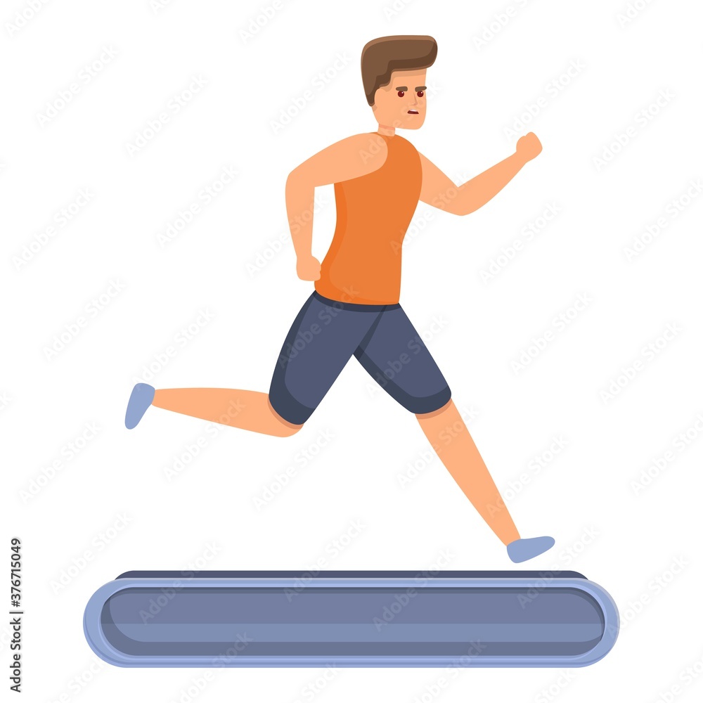 Poster home training running treadmill icon. cartoon of home training running treadmill vector icon for web