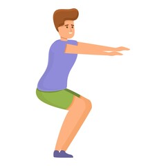 Home training sit down icon. Cartoon of home training sit down vector icon for web design isolated on white background