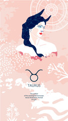 Zodiac background. Taurus constellation. The symbol of the astrological horoscope.