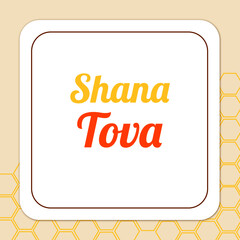 Rosh Hashanah holiday greeting card design, traditional symbol (jewish new year) vector illustration.