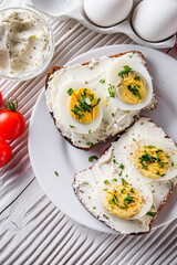 delicious and nutritious cheese and boiled egg sandwich
