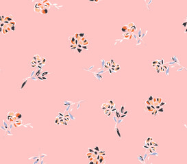 Brush Style Modern Flowers Pattern Soft Minimal Design Perfect For Fabric Printing Trendy Fashion Colors