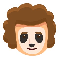 Face painting panda bear icon. Cartoon of face painting panda bear vector icon for web design isolated on white background