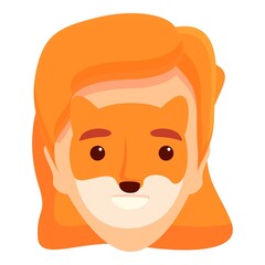 Face painting forest fox icon. Cartoon of face painting forest fox vector icon for web design isolated on white background