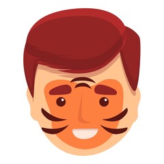 Face painting zoo animal icon. Cartoon of face painting zoo animal vector icon for web design isolated on white background