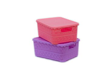 two containers in the form of lace on an isolated background