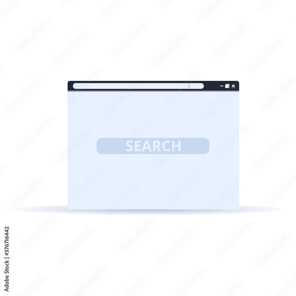 Poster browser search icon. cartoon of browser searchvector icon for web design isolated on white backgroun