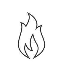 Vector illustration of fire with lines on a light background.