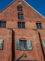 Fototapeta na wymiar Facade of one of the oldest buildings in Gothenburg, Sweden
