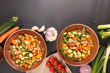 vegetable soup- broth with carrot, leek,zucchini