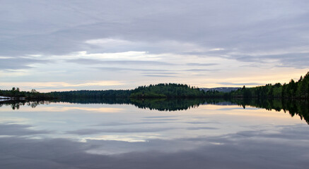 sunset over the river