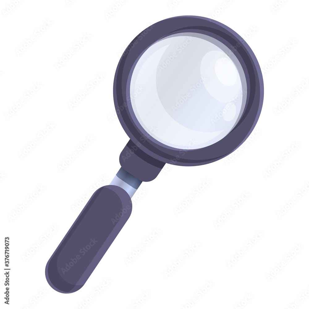 Poster video editing magnifier icon. cartoon of video editing magnifier vector icon for web design isolated