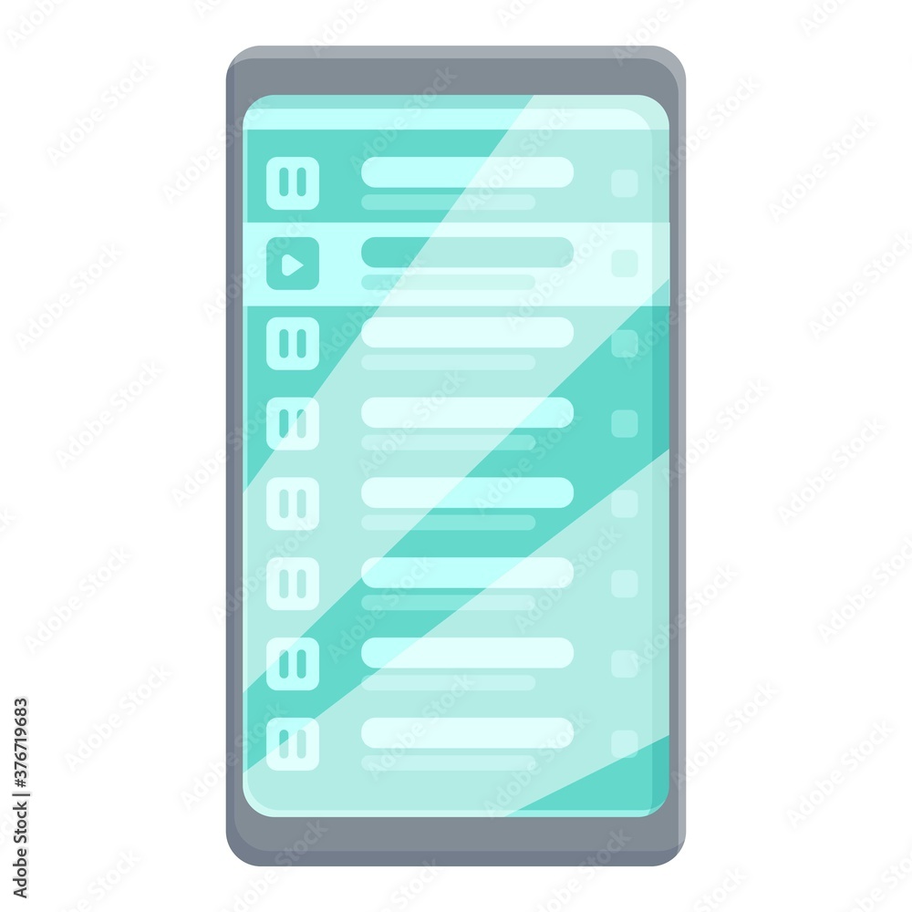 Poster music playlist icon. cartoon of music playlist vector icon for web design isolated on white backgrou