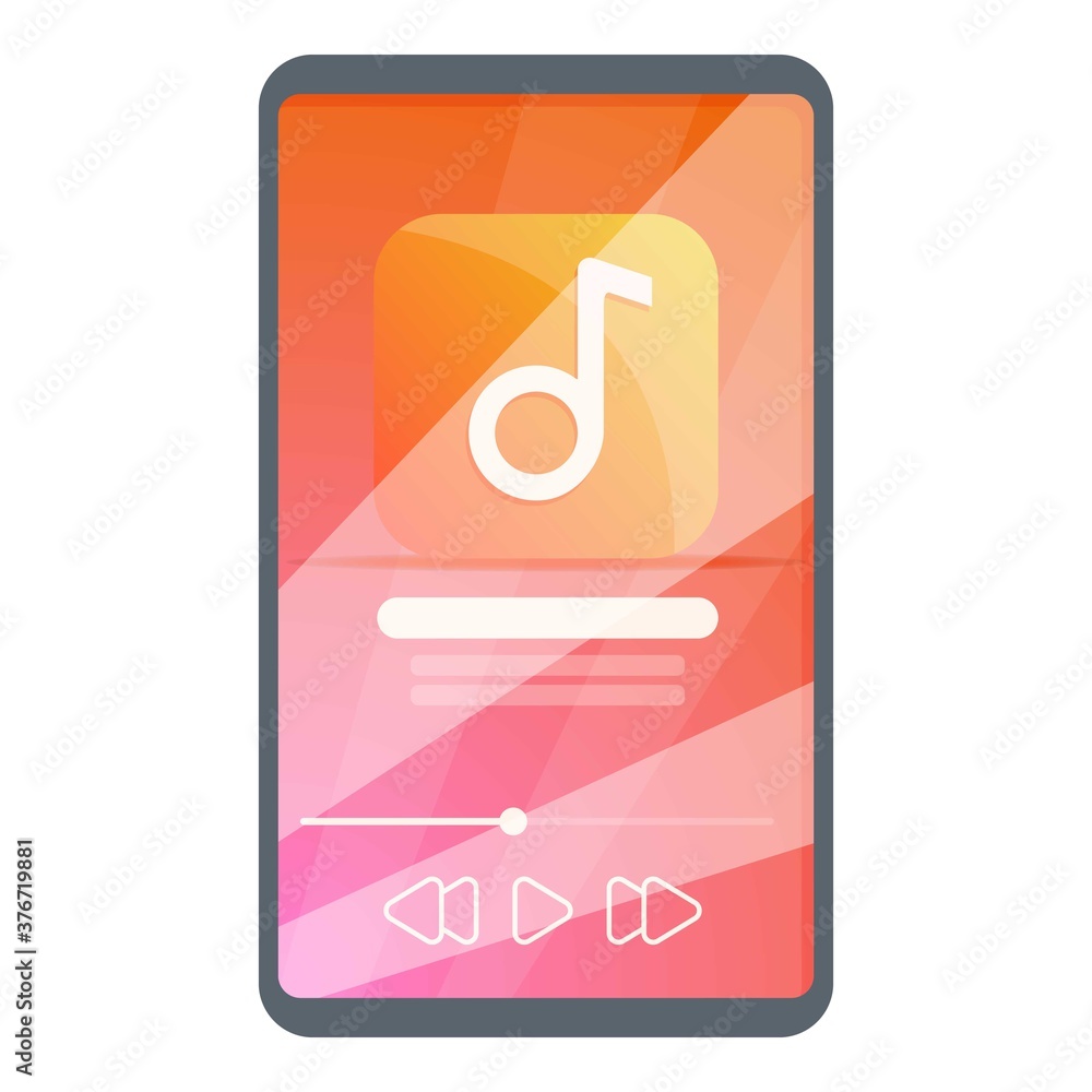 Aufkleber playlist app icon. cartoon of playlist app vector icon for web design isolated on white background