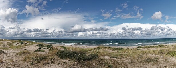 Dünenlandschaft mit  Blick in Richtung Nordwesten zwischen Liseleje Strand und Tisvildelje Strand, Seeland, Dänemark,