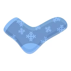 Selbstklebende Fototapeten Snowflakes sock icon. Cartoon of snowflakes sock vector icon for web design isolated on white background © nsit0108