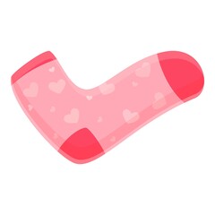 Hearts sock icon. Cartoon of hearts sock vector icon for web design isolated on white background