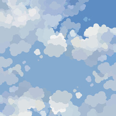 cartoon daytime blue sky background with clouds