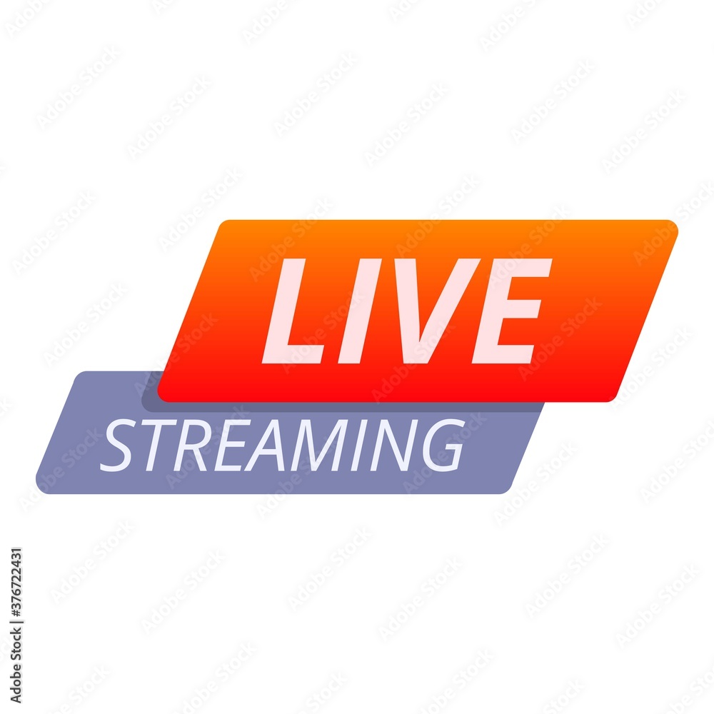 Poster live streaming icon. cartoon of live streaming vector icon for web design isolated on white backgrou
