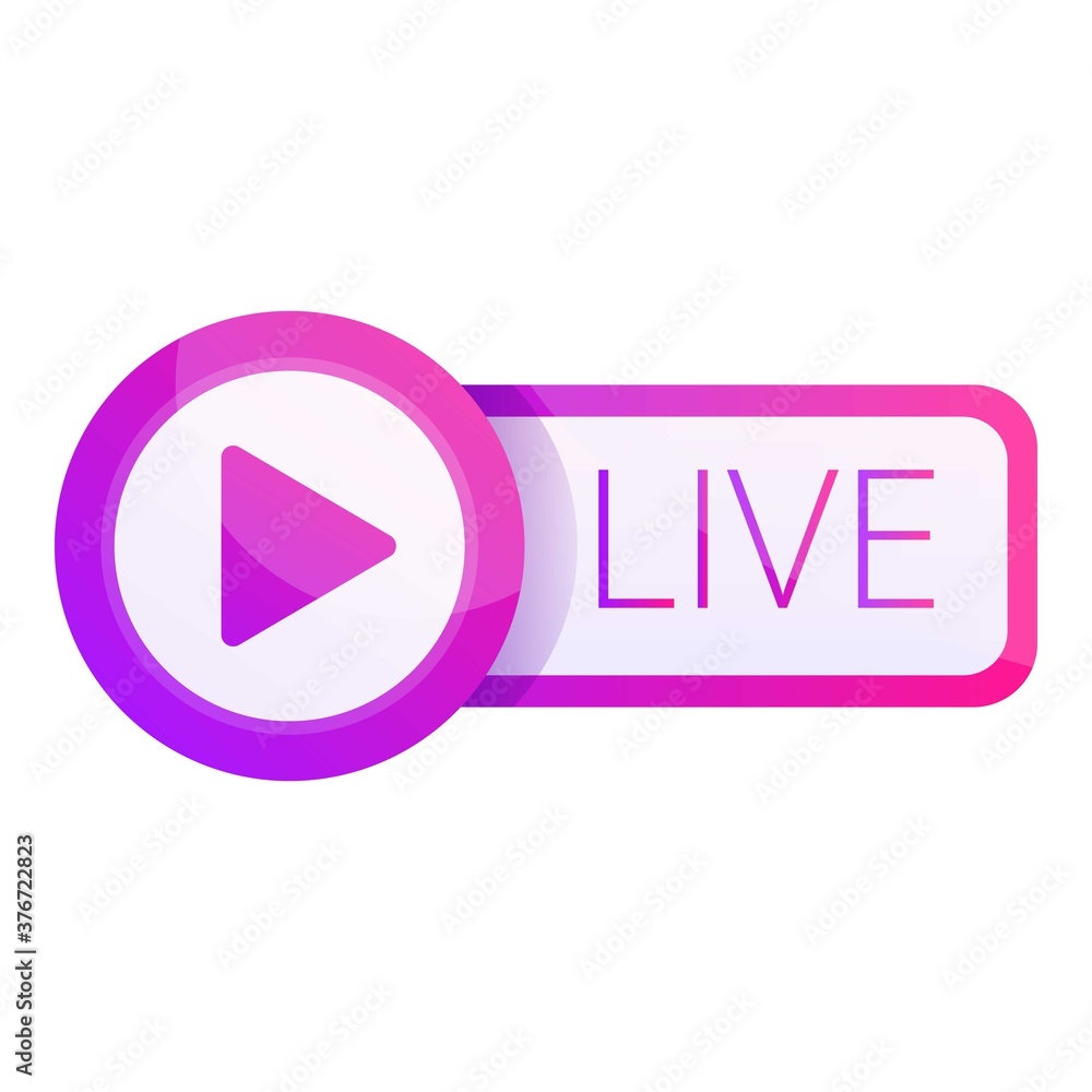 Poster virtual live stream icon. cartoon of virtual live stream vector icon for web design isolated on whit