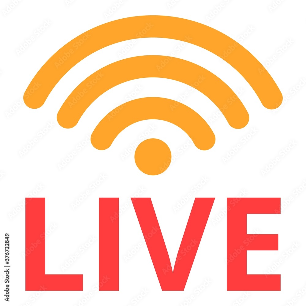Poster wifi live stream icon. cartoon of wifi live stream vector icon for web design isolated on white back