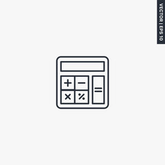 Calculator, linear style sign for mobile concept and web design