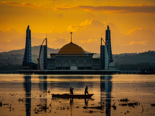 sunset at the mosque
