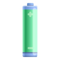 Full capacity battery icon. Cartoon of full capacity battery vector icon for web design isolated on white background