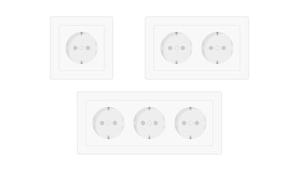 Vector power socket. Vector illustration.