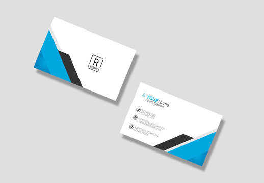 Clean Simple Business Card with Cyan Accents