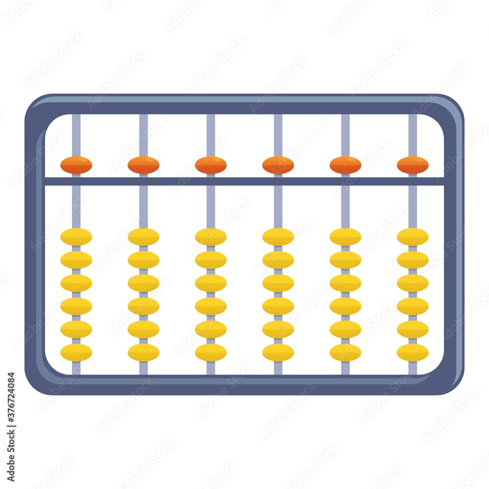 Poster arithmetic abacus icon. cartoon of arithmetic abacus vector icon for web design isolated on white ba