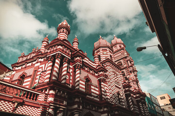 Red mosque, fabulous Arab architecture. © insomniafoto