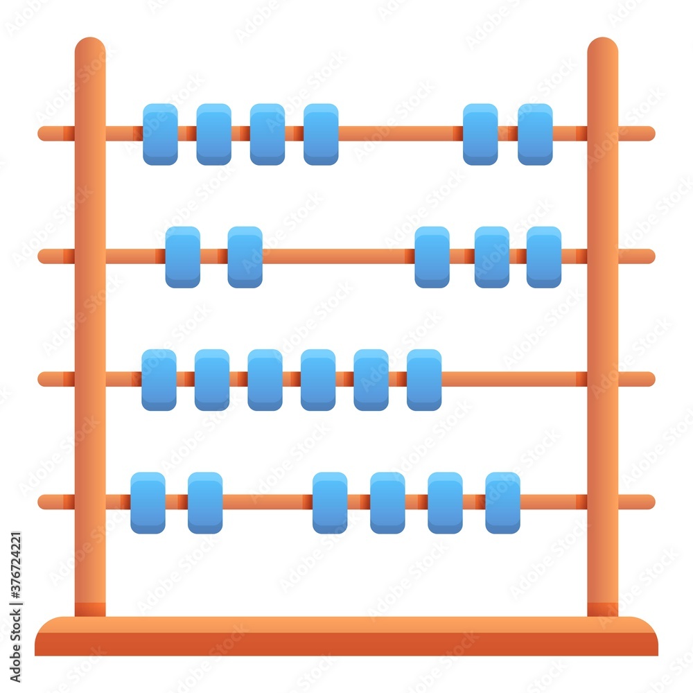 Poster count abacus icon. cartoon of count abacus vector icon for web design isolated on white background