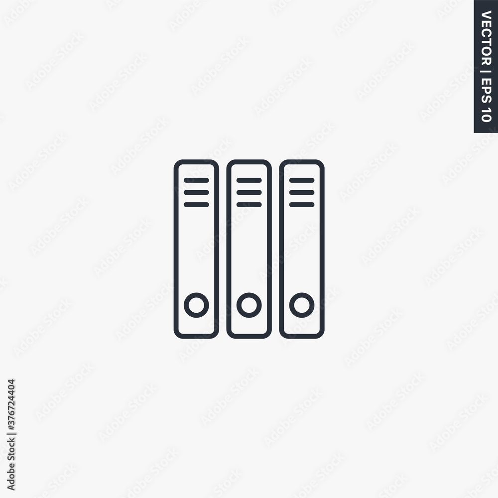 Poster binders, linear style sign for mobile concept and web design
