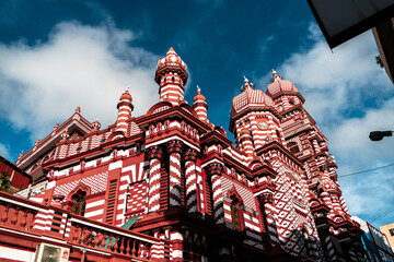 Red mosque, fabulous Arab architecture. © insomniafoto