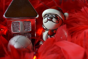 santa claus with christmas decorations