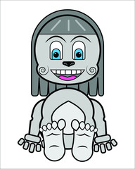 little girl cartoon character - animal