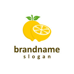 Fresh lemon logo design vector