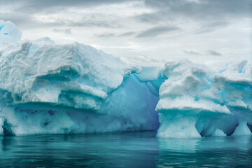 Fototapeta na wymiar Antarctica, antarctic Peninsula. Melting Iceberg north of Lemaire Channel, in 2020 