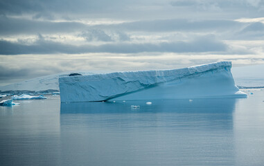Antarctica, antarctic Peninsula, after crossing the circle line. Ice berg in  the Hanusse Bay .  