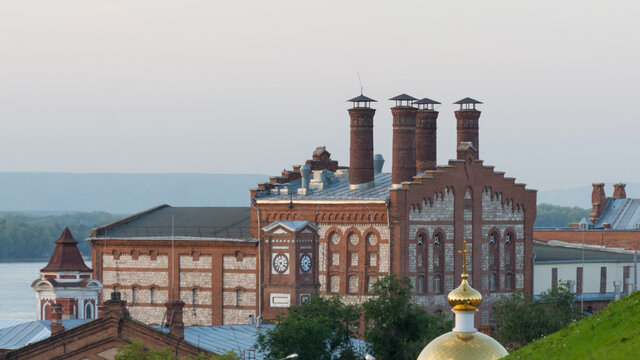 Pipes of the old brewery in Samara	