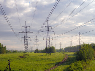 power line in early summer