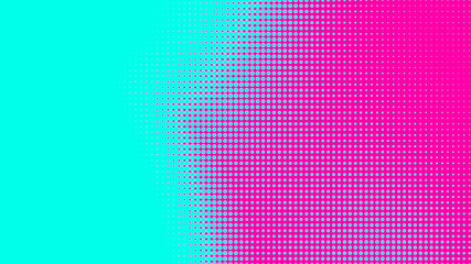 Dots halftone green pink color pattern gradient texture with technology digital background. Dots pop art comics with summer background.