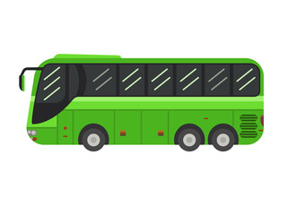 vector illustration, green bus