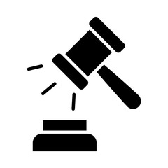 justice gavel icon, silhouette style
