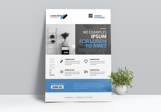 Corporate Clean Flyer Layout with Blue Accent