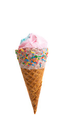 ice cream in a waffle cup isolated